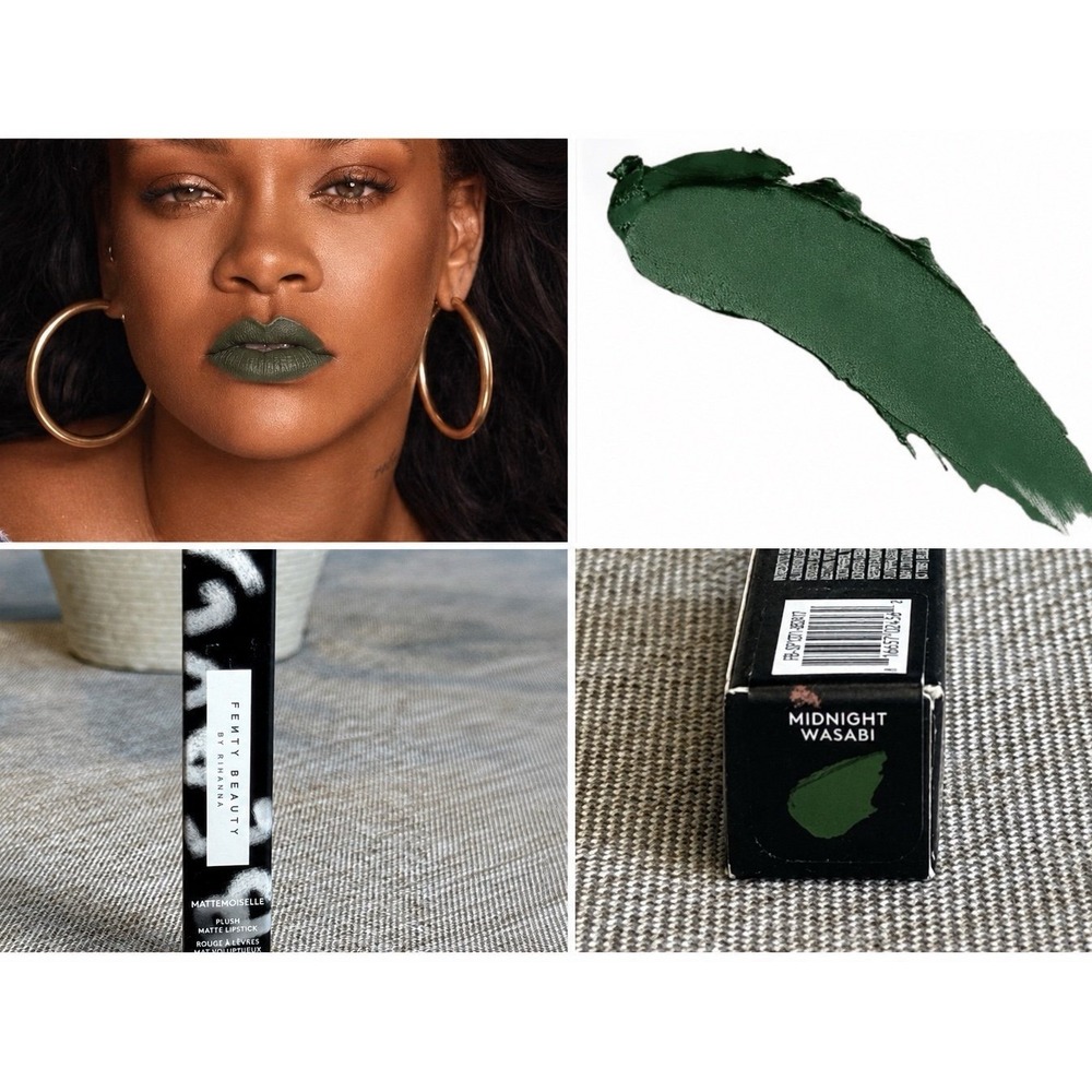 Fenty Beauty Mattemoiselle Plush Matte Lipstick Midnight Wasabi Wicked Green New